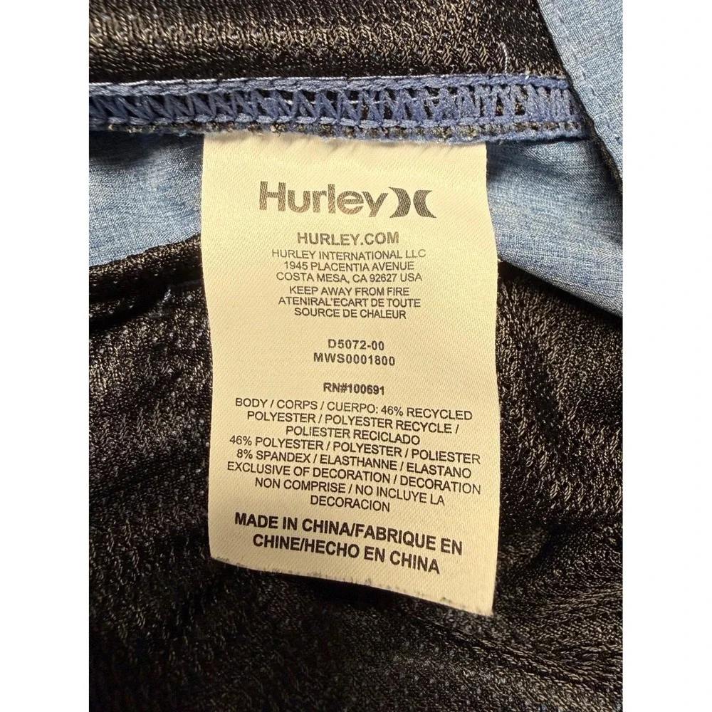 Hurley Phantom Board Shorts Blue Heathered Elastic Waist Mens 30‎